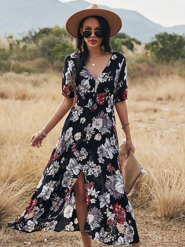 Robe Longue à Fleur