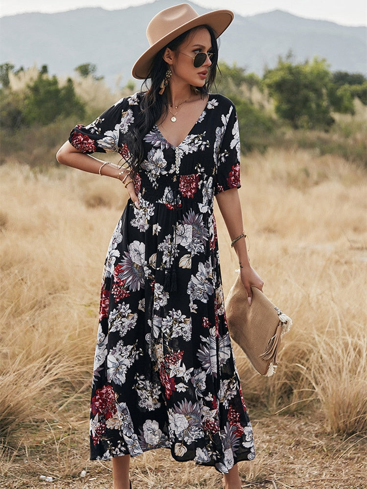 Robe Longue à Fleur
