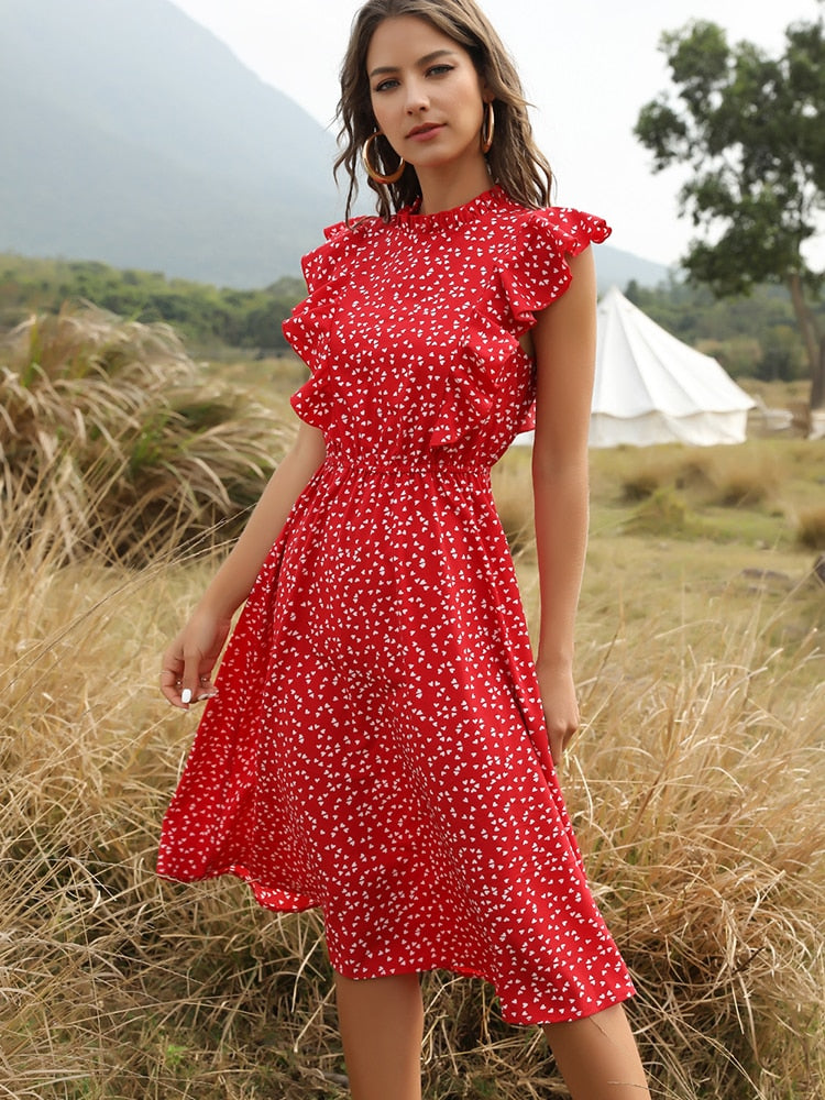 Robe à Pois Classique Femme