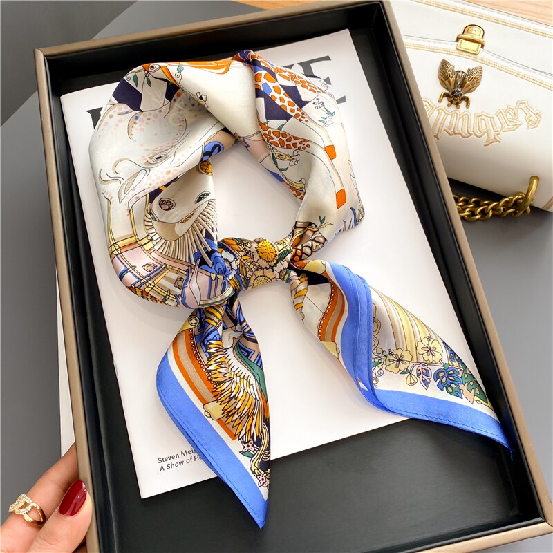 Carré 100% Soie Décoration Chic Foulard