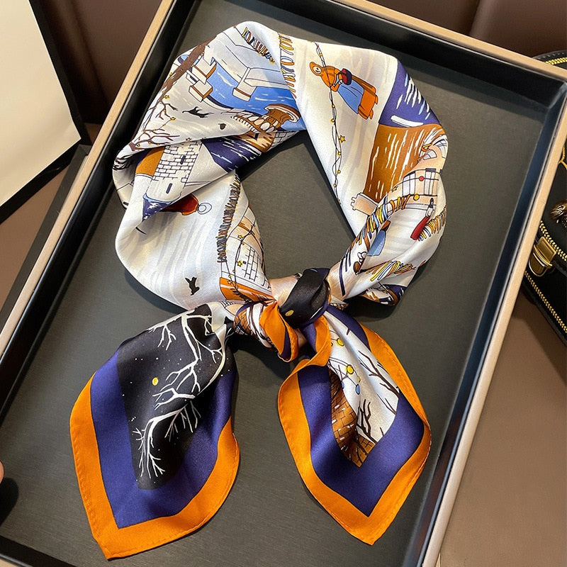 Foulard Chic Femme Carré 100% Soie