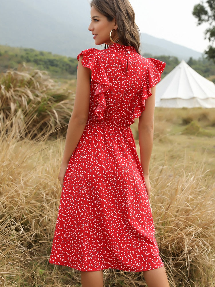 Robe à Pois Classique Femme