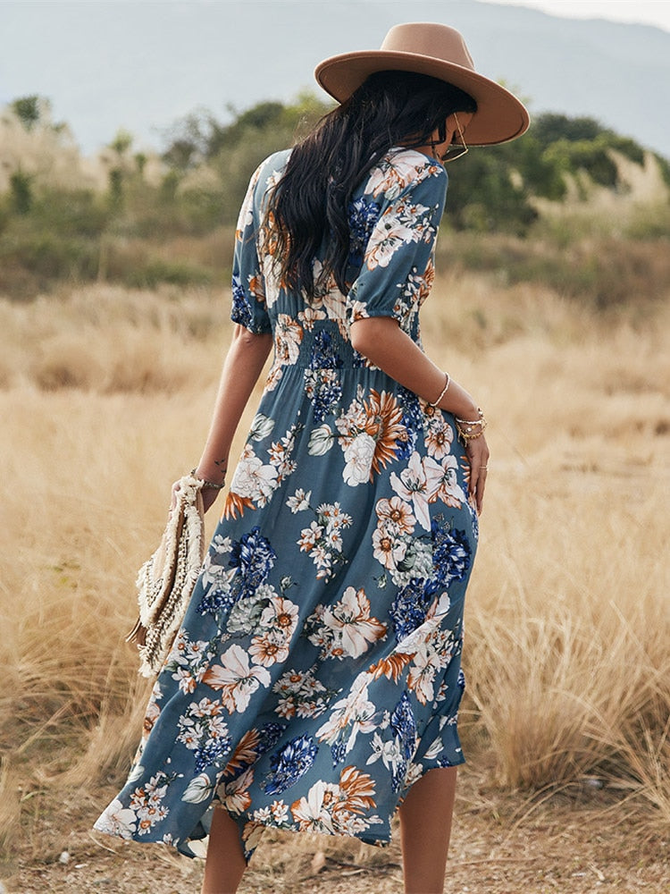 Robe Longue à Fleur