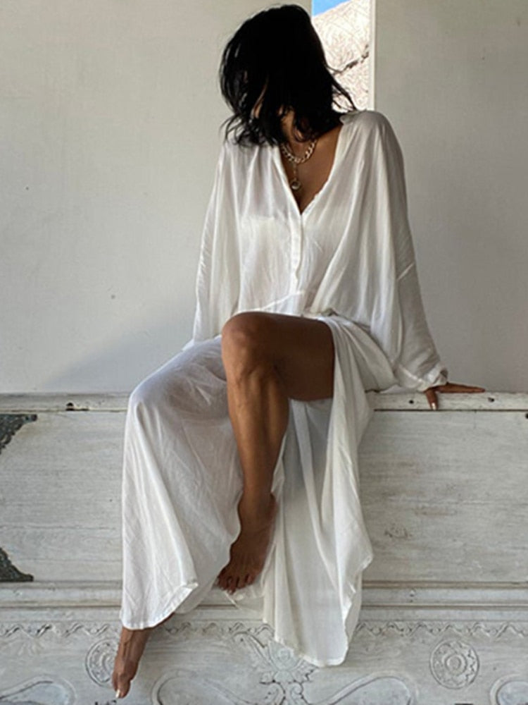 Robe de Plage Ouvert Chic