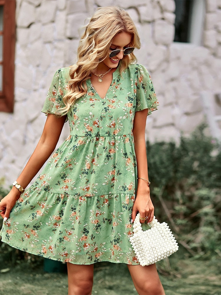 Robe Légère à Fleur Femme