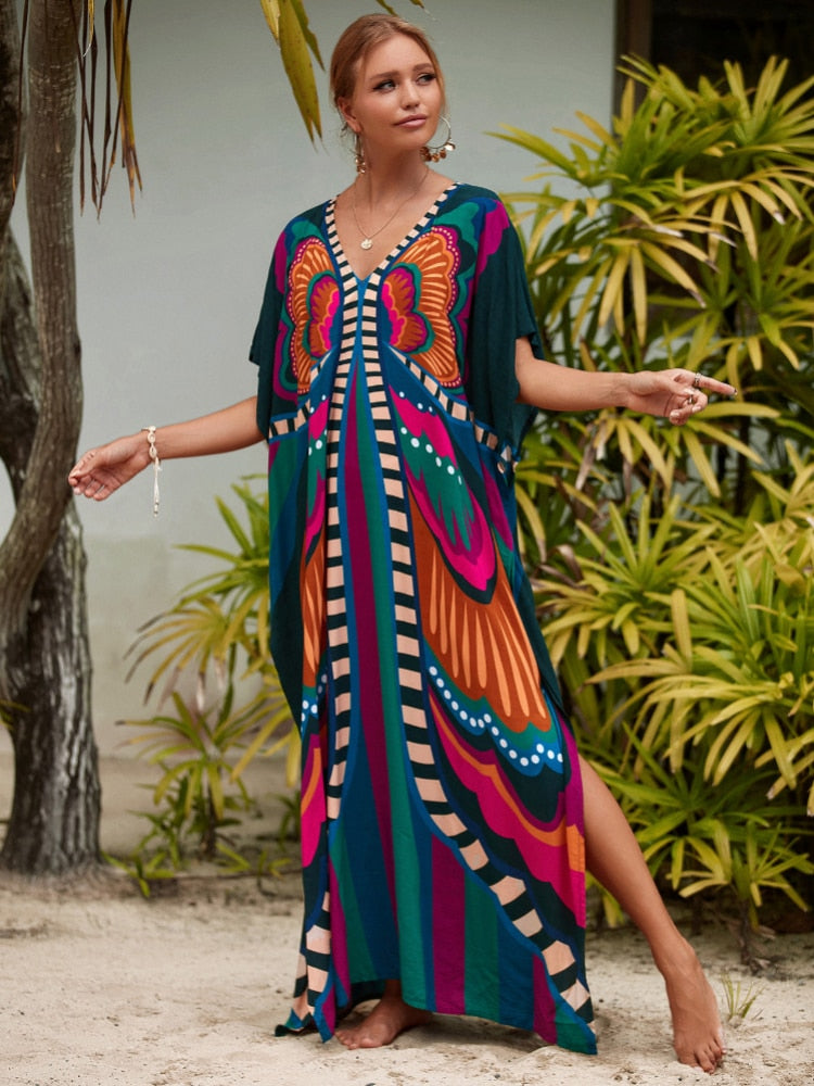 Robe de Plage Originale Motif Coloré
