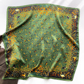 Carré 100% Soie Vert Femme